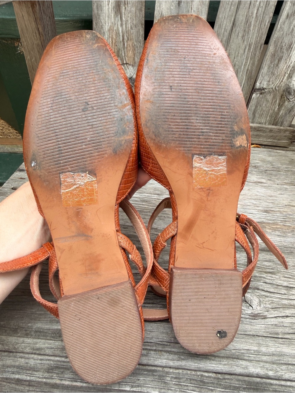 Madewell Jeanne Lizard-Embossed Slingback Flats in Cognac Brown size 7 - Picture 4 of 10